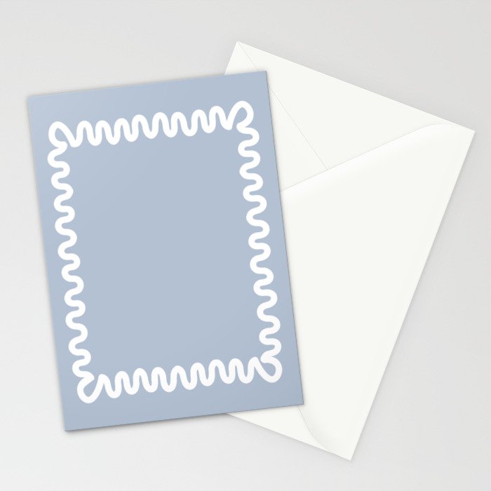 Wavy Lines - Blue White Stationery Card Gallery Image 2