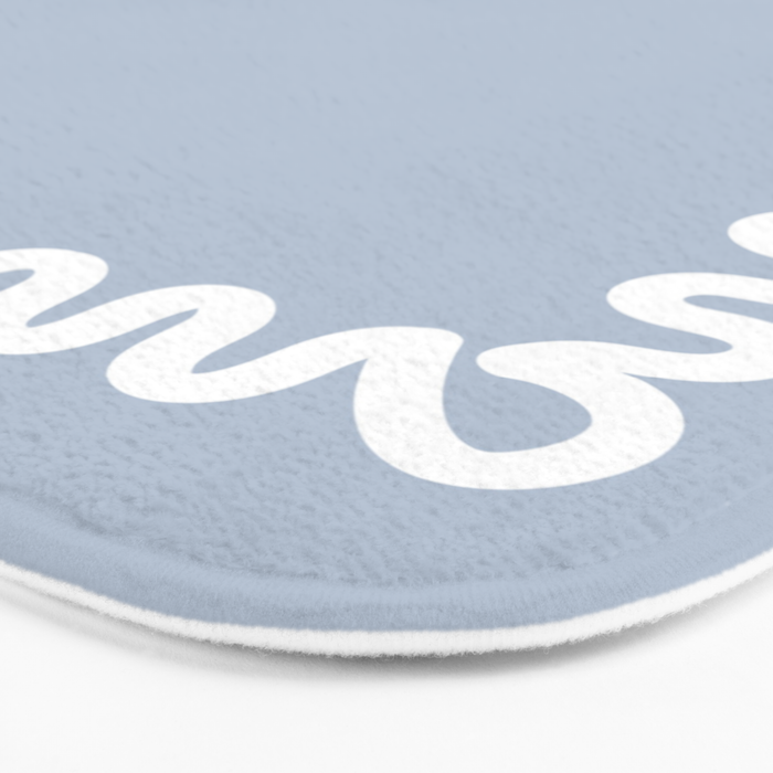 Wavy Lines - Blue White Bath Mat Gallery Image 3