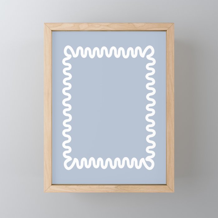 Wavy Lines - Blue White Mini Art Print Gallery Image 1