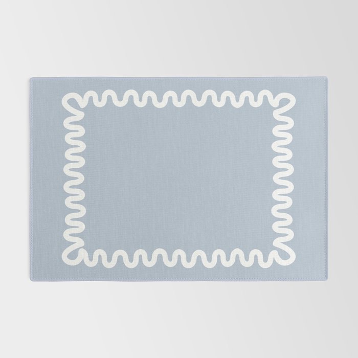 Wavy Lines - Blue White Rug Gallery Image 2