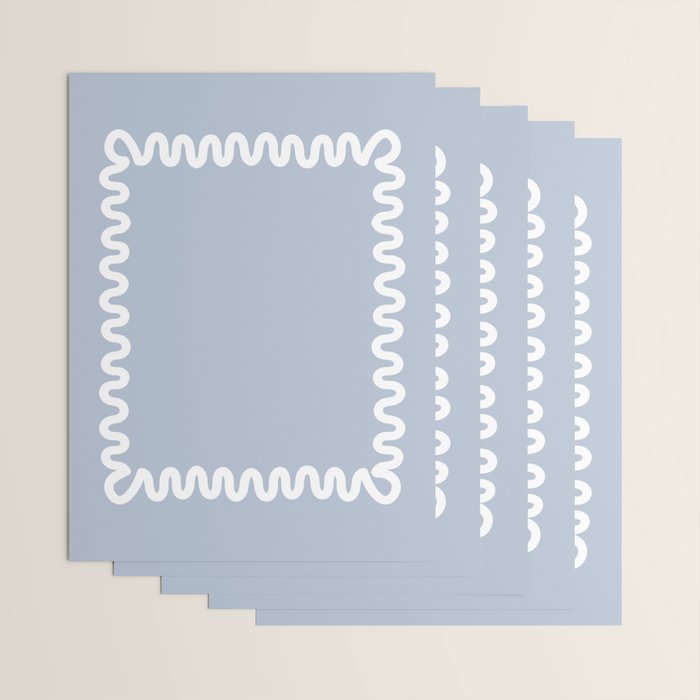 Wavy Lines - Blue White Wrapping Paper Gallery Image 3