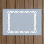 Wavy Lines - Blue White Outdoor Rug Gallery Image 1
