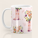Western Floral Cowboy Boots Pattern Coffee Mug Gallery Image 3
