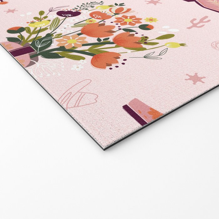 Western Floral Cowboy Boots Pattern Welcome Mat Gallery Image 2