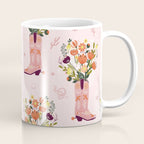 Western Floral Cowboy Boots Pattern Coffee Mug Gallery Image 1