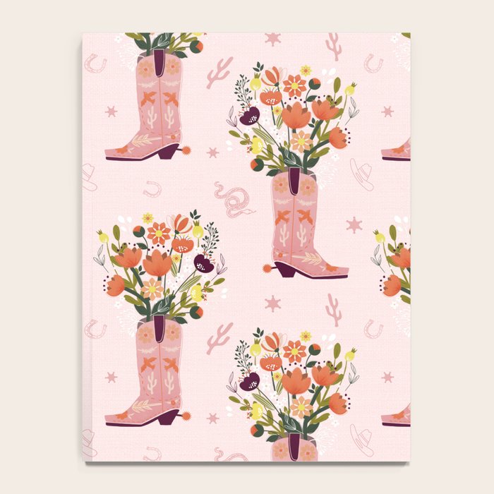 Western Floral Cowboy Boots Pattern Notebook Gallery Image 4