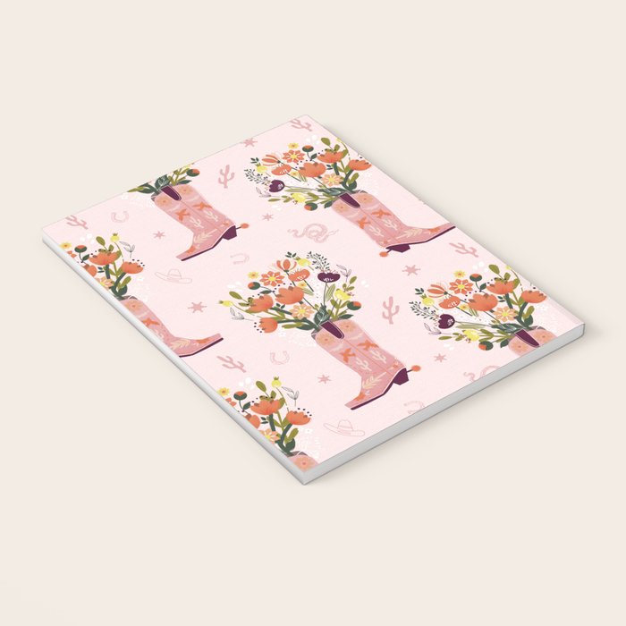 Western Floral Cowboy Boots Pattern Notebook Gallery Image 3