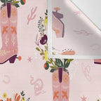 Western Floral Cowboy Boots Pattern Wall Tapestry Gallery Image 3