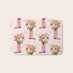 Western Floral Cowboy Boots Pattern Bath Mat Gallery Image 1