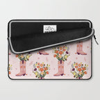 Western Floral Cowboy Boots Pattern Laptop Sleeve Gallery Image 2