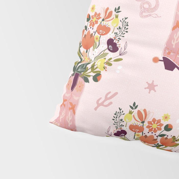 Western Floral Cowboy Boots Pattern Pillow Sham Gallery Image 4