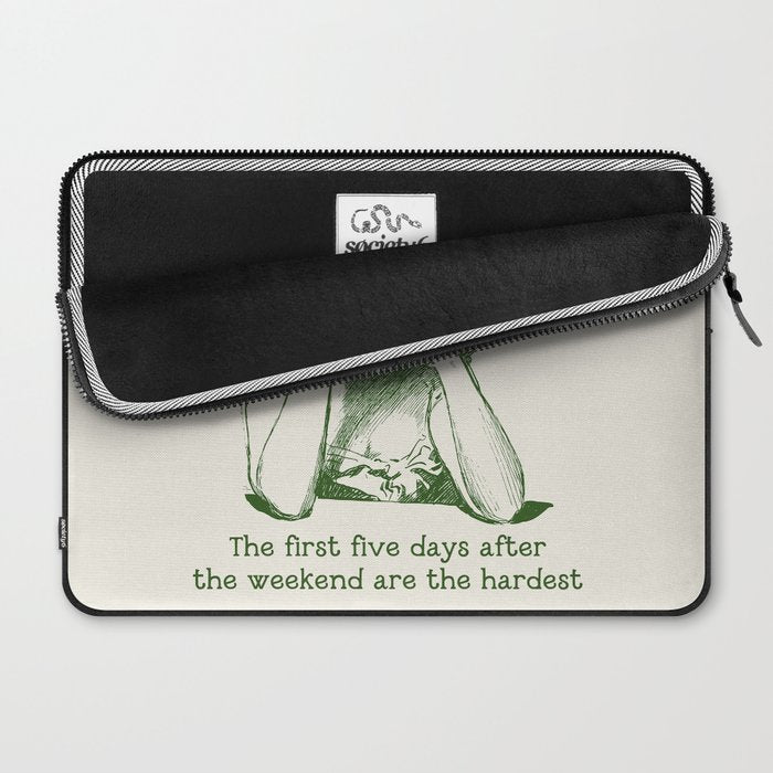 The First Five Days After the Weekend Are the Hardest Laptop Sleeve Gallery Image 2