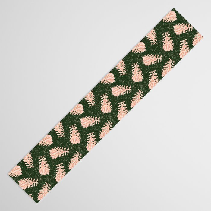 Dancing Pinecones in Forest Green & Pink Table Runner Gallery Image 3