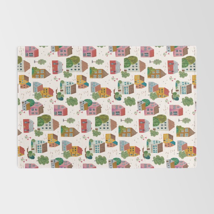 Cozy Village House Pattern Rug Gallery Image 2