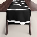 Black and white water wave ripple pattern Table Runner Gallery Image 1