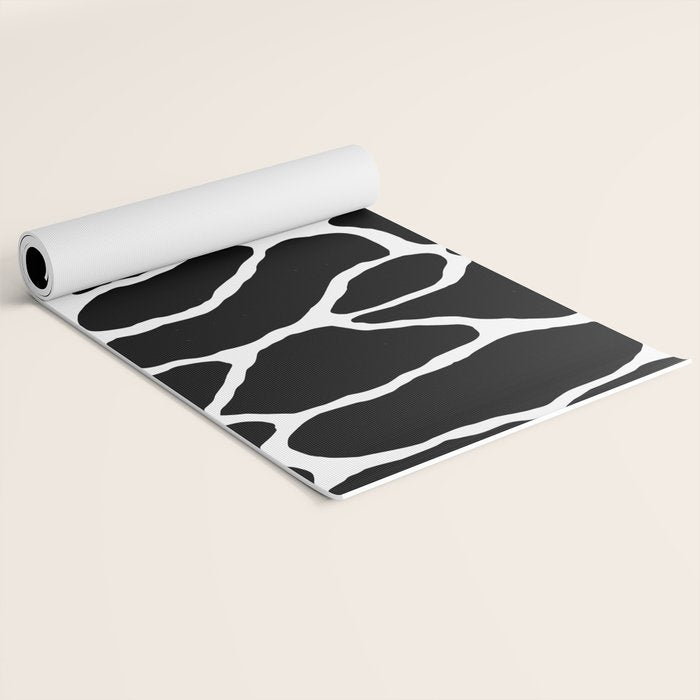 Black and white water wave ripple pattern Yoga Mat Gallery Image 2