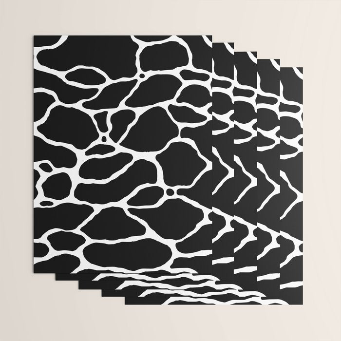 Black and white water wave ripple pattern Wrapping Paper Gallery Image 3
