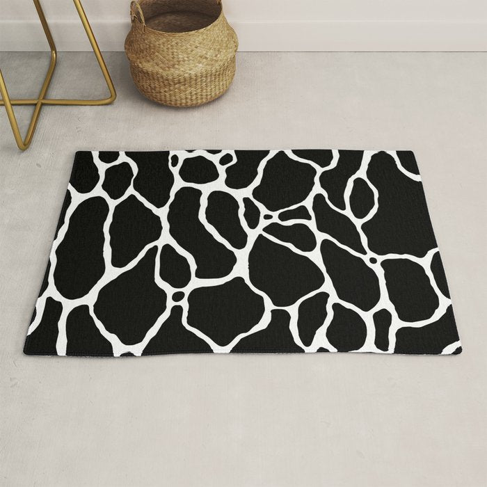 Black and white water wave ripple pattern Rug Gallery Image 1