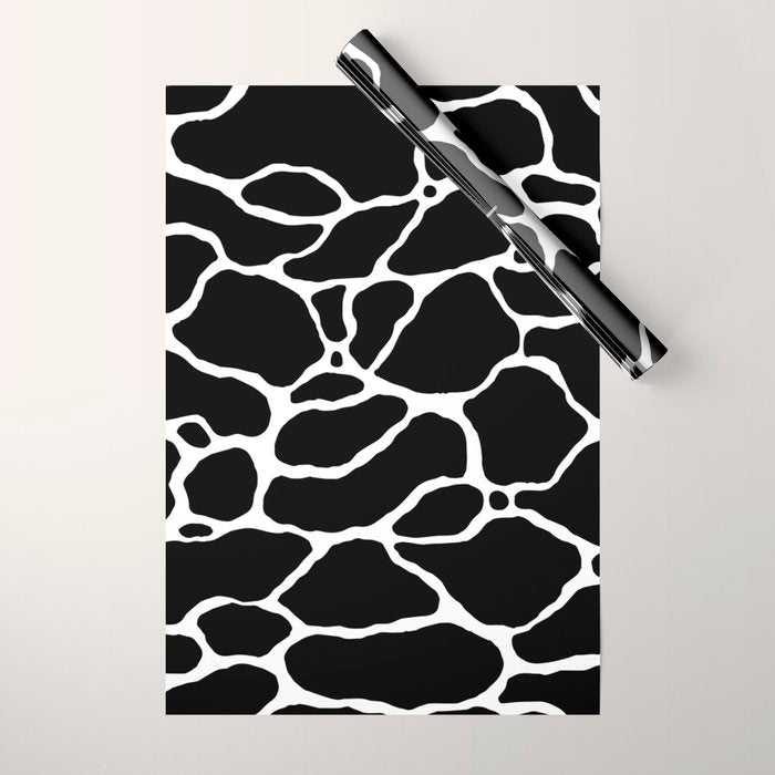 Black and white water wave ripple pattern Wrapping Paper Gallery Image 1