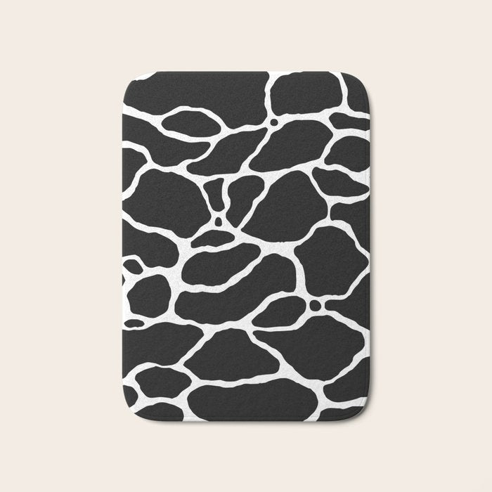 Black and white water wave ripple pattern Bath Mat Gallery Image 1