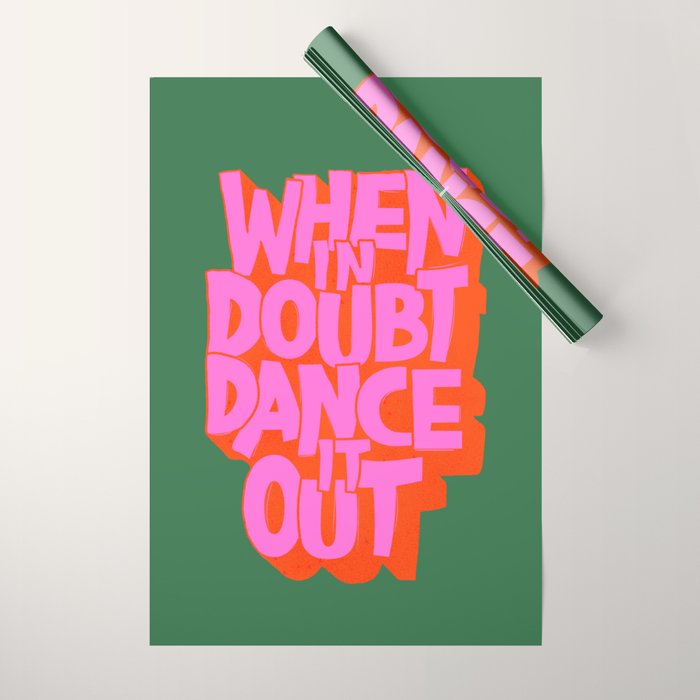 Dance It Out Pink And Green Wrapping Paper Gallery Image 1