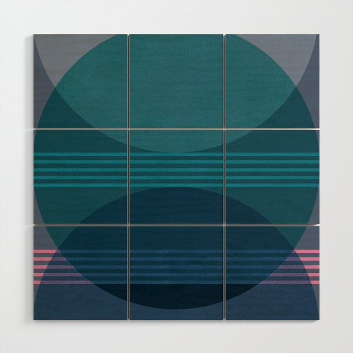 Abstraction_BLUE_LANDSCAPE_MOONLIGHT_NATURE_POP_ART_)521A Wood Wall Art Gallery Image 1