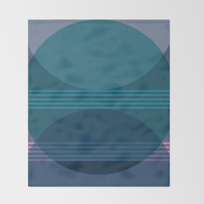 Abstraction_BLUE_LANDSCAPE_MOONLIGHT_NATURE_POP_ART_)521A Throw Blanket Gallery Image 2
