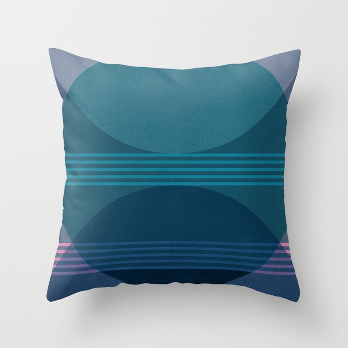 Abstraction_BLUE_LANDSCAPE_MOONLIGHT_NATURE_POP_ART_)521A Throw Pillow Gallery Image 6