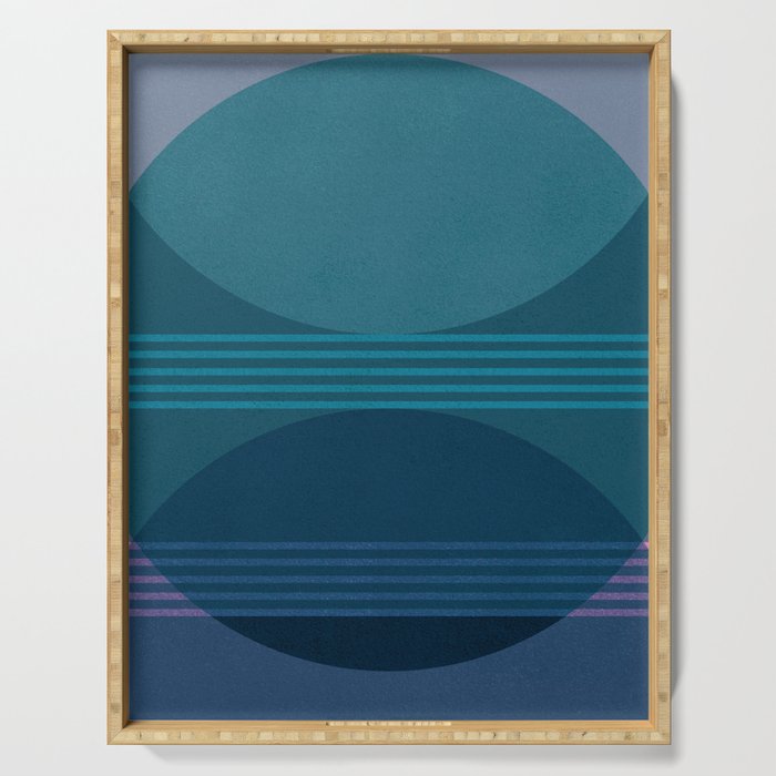 Abstraction_BLUE_LANDSCAPE_MOONLIGHT_NATURE_POP_ART_)521A Serving Tray Gallery Image 1