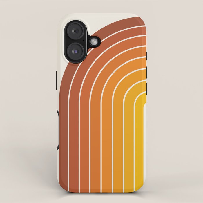 Gradient Arch IX Retro Orange Mid Century Modern Rainbow iPhone Case Gallery Image 1