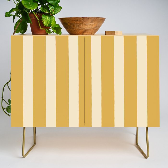 Simple Stripes Pattern - Gold Yelllow Credenza Gallery Image 1