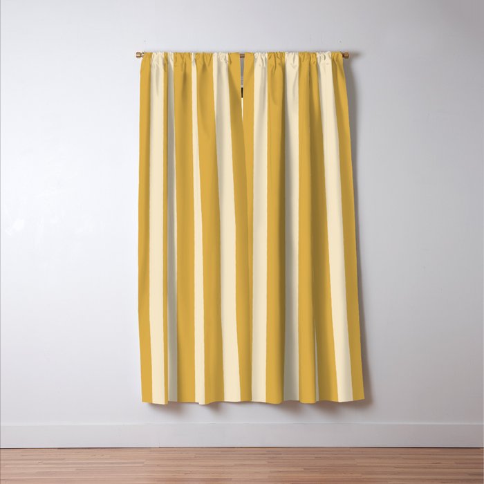 Simple Stripes Pattern - Gold Yelllow Window Curtain Gallery Image 3
