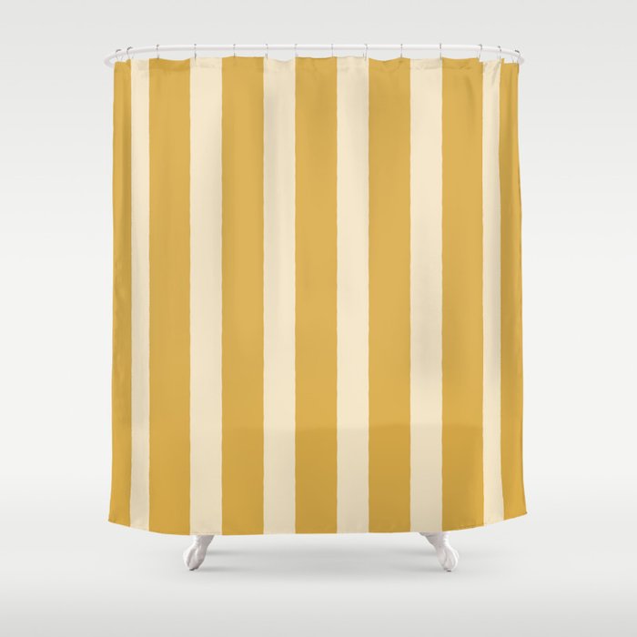 Simple Stripes Pattern - Gold Yelllow Shower Curtain Gallery Image 1