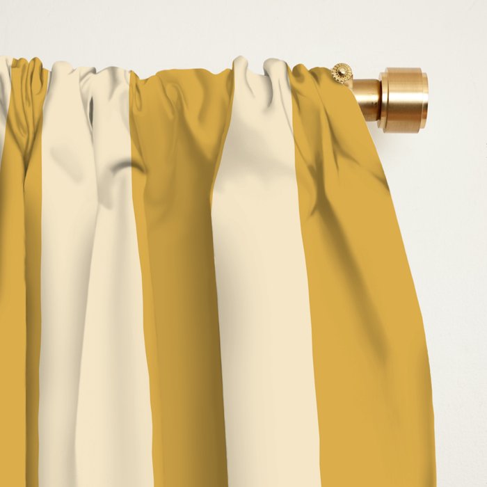 Simple Stripes Pattern - Gold Yelllow Window Curtain Gallery Image 2