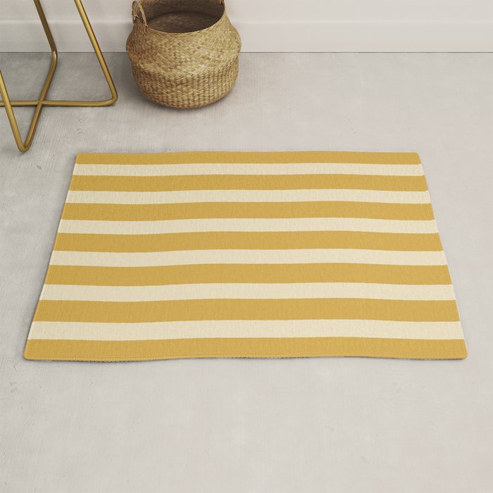 Simple Stripes Pattern - Gold Yelllow Rug Gallery Image 1