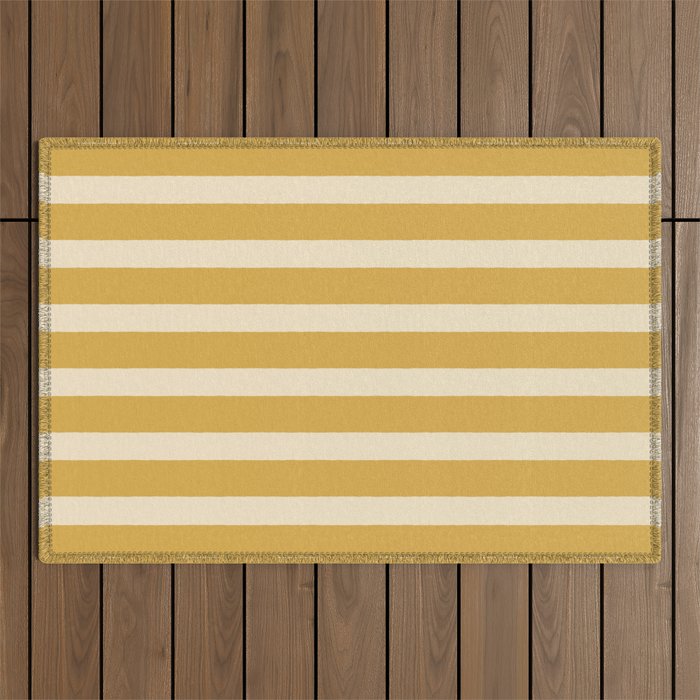 Simple Stripes Pattern - Gold Yelllow Outdoor Rug Gallery Image 1