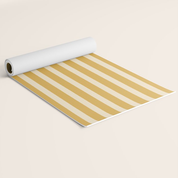 Simple Stripes Pattern - Gold Yelllow Yoga Mat Gallery Image 2