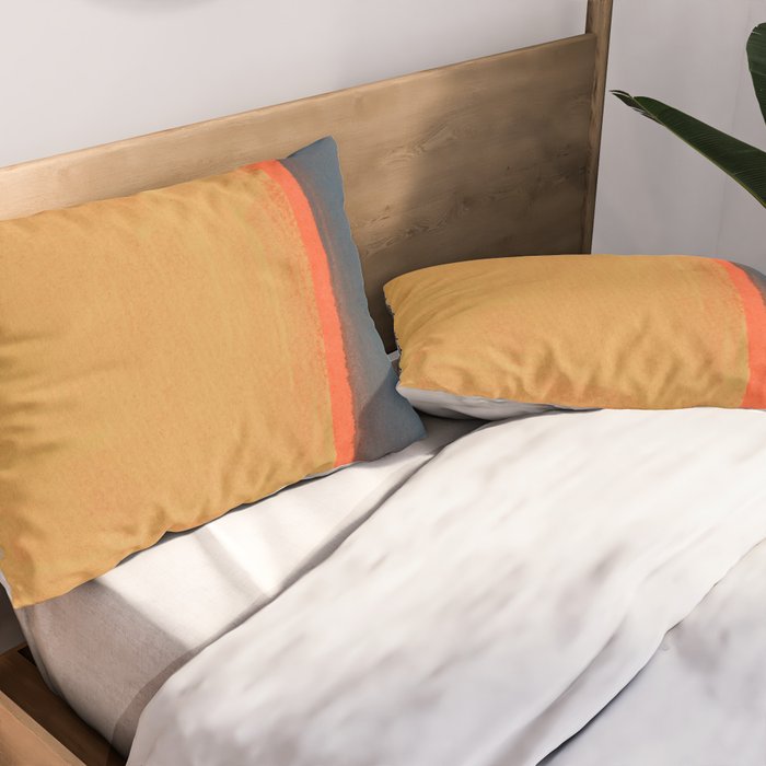 Colourful Field Lemon Slate Blue Pillow Sham Gallery Image 2