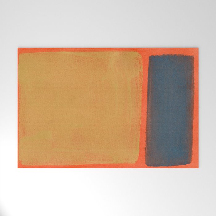 Colourful Field Lemon Slate Blue Welcome Mat Gallery Image 1
