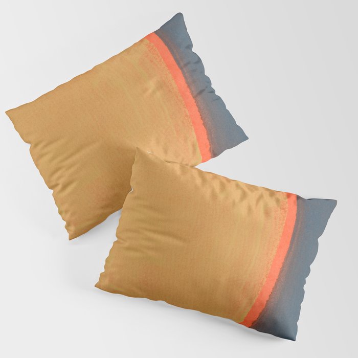 Colourful Field Lemon Slate Blue Pillow Sham Gallery Image 1