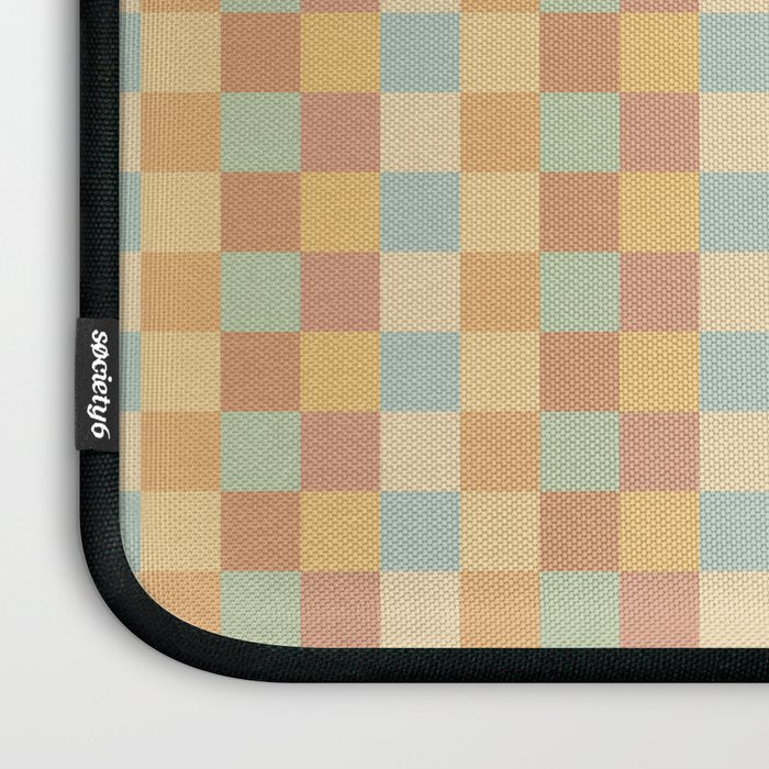 Checkered Multicolor Pattern II Warm Pastel Rainbow Laptop Sleeve Gallery Image 3