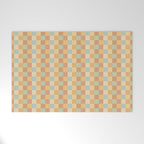 Checkered Multicolor Pattern II Warm Pastel Rainbow Welcome Mat Gallery Image 1