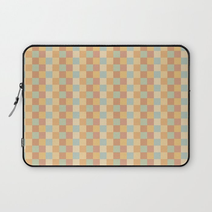 Checkered Multicolor Pattern II Warm Pastel Rainbow Laptop Sleeve Gallery Image 1