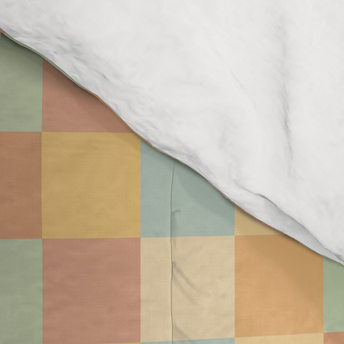 Checkered Multicolor Pattern II Warm Pastel Rainbow Comforter Gallery Image 4