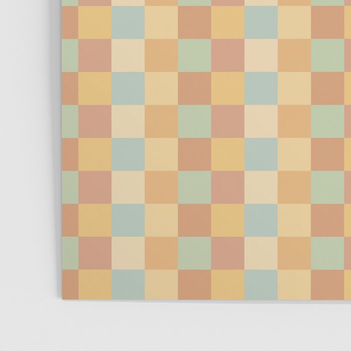 Checkered Multicolor Pattern II Warm Pastel Rainbow Poster Gallery Image 3