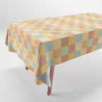 Checkered Multicolor Pattern II Warm Pastel Rainbow Tablecloth Gallery Image 1