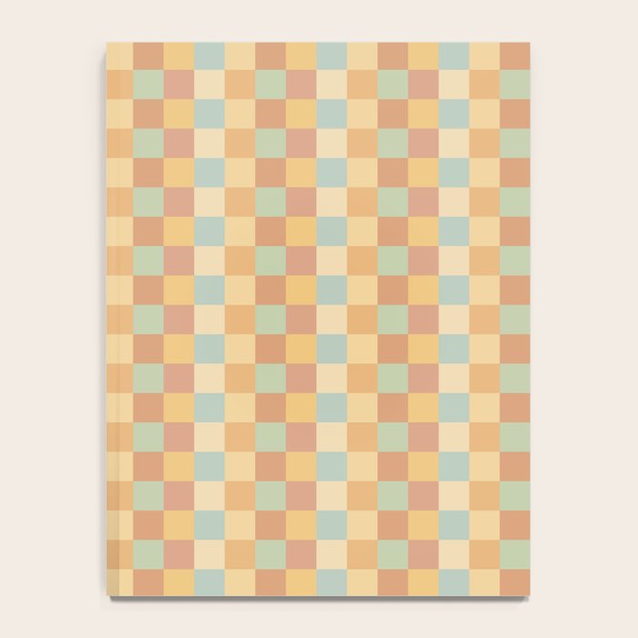 Checkered Multicolor Pattern II Warm Pastel Rainbow Notebook Gallery Image 4