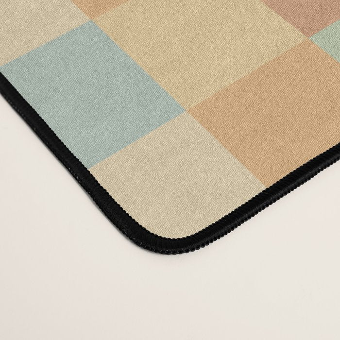 Checkered Multicolor Pattern II Warm Pastel Rainbow Desk Mat Gallery Image 4