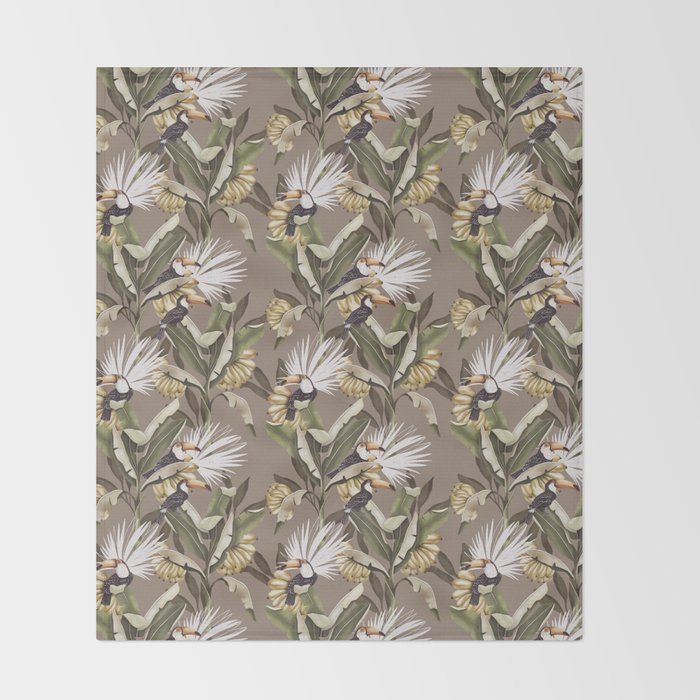 Tropical Toucan Oasis B Throw Blanket Gallery Image 2