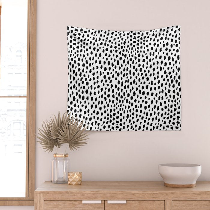 Dalmatian Spots (black/white) Wall Tapestry Gallery Image 2